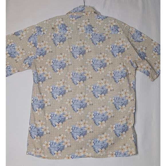 CAMPIA MODA- 100% Cotton button down Hawaiian shirt size M Blue/Tan CountryClub - Picture 7 of 7